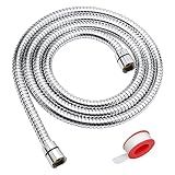 Blissland Shower Hose, 79 Inches Extra Long Stainless Steel Handheld Shower Head Hose with Brass Insert and Nut - Durable and Flexible(Chrome)