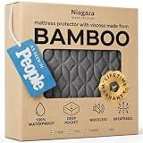 100% Waterproof Noiseless & Breathable Mattress Protector - Queen Size - Gray