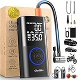 OlarHike Tire Inflator Portable Air Compressor, Smart Dual Hose System, 160PSI Auto Air Pump for Car Tires, Bike,Bicycle, Motorcycles,Electric Pump with LED Light & Digital Pressure Gauge