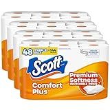 Scott ComfortPlus Toilet Paper, 48 Triple Rolls, 231 Sheets per Roll, Septic-Safe, 1-Ply Toilet Tissue