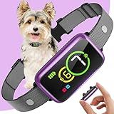 Smart Dog Bark Collar, Automatic Stop Bark Collar for Large, Medium, Small Dogs, Safe & Humane Barking Collar with Beep, Vibration & 7 Adjustable Sensitivity, Anti Barking Device IP67 Waterproof