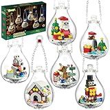 Christmas Ornaments 2025 Building Set, Ornament for Christmas Tree with Light, Xmas and Thanksgiving Holiday for Gifts, Gingerbread Houses, Santa, Reindeer, Polar Bears, Soldiers and Penguin (647 Pcs)