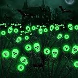 FENSAN Solar Lights Outdoor,Halloween Decorations Outdoor, Scary Eyeball Lights,4PACKS 32LED,IP65 Waterproof,Halloween Decor for Garden/Yard/Patio/Lawn/Pathway(Green)