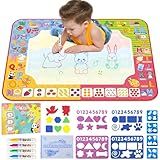 Water Doodle Mat 32 x 24 Inch Kids Water Painting Writing Drawing Mat Toy,Mess Free Coloring Extra Large Magic Educational Toys for Boys Girls Age 3 4 5 6 7 8 Year Old Christmas Birthday Present
