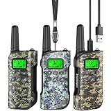 Inspireyes Kids Walkie Talkies, Rechargeable 3 Pack Long Range 2-Way Radios