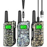 Inspireyes Walkie Talkies for Kids, Rechargeable Long Range 3 Pack, Camouflage Kids Toys for Boys Girls Ages 3-12, 2 Way Radio Toy, Outdoor Adventure Toys, Camping Hiking Gear, Birthday Gifts for Kids