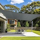 Cool Area Sun Shade Sail for Patio Backyard, Rectangle 12x16ft, Dark Grey