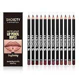 12 Colors Matte Lip Liner Set Long Lasting Waterproof Lip Liner Pencil Matte Velvet Lipstick Set Natural Soft High Pigmented Lip Makeup