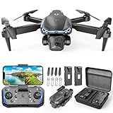Naseto Drone with Camera 1080P HD, FPV Foldable Drone for Adults Kids, One-Key Take Off/ Landing, 3D Flips, Altitude Hold, Speed Adjustment, Headless Mode, 2 Batteries, Toys Gifts for Boys Girls, Beginner