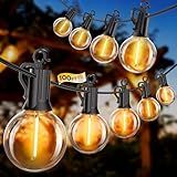 SmartDawn 100FT 52 LED Bulbs Outdoor String Lights, G40 Shatterproof String Lights, IP65 Waterproof Connectable Outside Patio Light for Backyard Porch Balcony Garden Decor Christmas Camping Gazebo