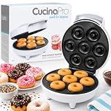 CucinaPro Mini Donut Maker, Electric Non-Stick, Bakes 7 Small Doughnuts