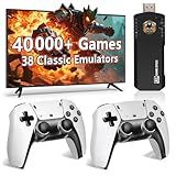 Uckqui Upgrade Retro Game Stick Pro, Wireless Retro Gaming Console with 40000+ Games, Built-in 38 Game Emulators, Plug and Play Video Games for TV, 4K, Retro Game Console with Dual 2.4G Controllers