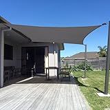 SUNNY GUARD Sun Shade Sail 6.5/8/10/12/16/20 Rectangle UV Block Sunshade for Backyard Yard Deck Patio Garden Outdoor Activities and Facility,10' x 13' Charcoal(We Make Custom Size)