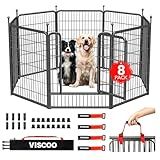 Dog Playpen Outdoor, 8 Panels 40" High Heavy Duty Metal Dog Pen, Pet Fence for Large/Medium/Small Dogs, with Doors Foldable Metal Dog Fence Exercise Pen for RV, Camping, Yard