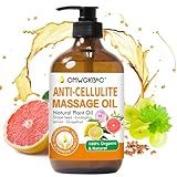 Anti Cellulite Oil Massage Oil for Massage Therapy,Body Oil for Skin Tightening & Cellulite Remover in Thighs and Butt,Cellulite Treatment Massage Oil,Assists with Firming,Toning & Moisturizes Skin