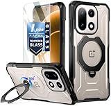 Poetic for OnePlus 15 Case, | Compatible with MagSafe | 360° Rotate Magnetic Ring Kickstand | Military Grade Drop Proof Protection Cover | Tempered Glass Screen Protector | Black/Clear