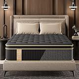 12 Inch Hybrid Mattress Queen Size, Medium Firm Queen Mattress in a Box with Gel Memory Foam & Pocket Coils, Motion Isolation, Breathable Cooling Cover, Back Pain Relief & Edge Support, Euro Top