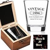 30th Birthday Gifts for Men - Limited Edition Vintage 1996 Shot Glass with Wooden Box - Cheers To 30 Years Old, Finally 30th Birthday Party Decoration - Turning 30 Bday Gift for Men Brother Friend