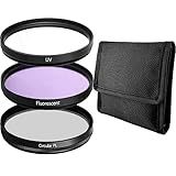 52MM Lens Filter Kit Bundle Pro, Includes CPL, UV, FL-D (UV, Polarizer, Fluorescent) Universal for Camera Lens + Travel Case