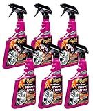 Meguiar's Hot Rims Wheel & Tire Cleaner, Powers Through Brake Dust & Grime – 24 Oz Spray Bottle, 6 Packs