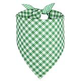 QUQULE Dog Bandana Green Large 1PCS, Summer Spring Scarf for Boy and Girl, Durable Triangle Reversible Bibs Handkerchief for Puppy Pet