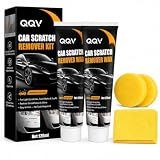 Car Scratch Remover Kit, Car Paint Scratch Repair for Light Scratches Swirl Marks Scuffs, Auto Scratch Remover with Sponge and Towel, Restores Gloss and Shine for All Paint Colors (2Pcs)