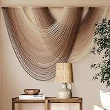 Macrame Wall Hanging Dip Dyed Large Boho Brown Fiber Wall Art 57"W*39"L