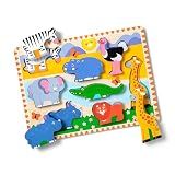 Melissa & Doug Safari Animals Wooden Chunky Puzzle 8-Piece Set