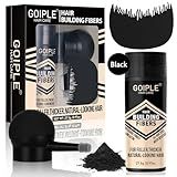 Hair Thickening Fibers & Pump Applicator Set Professional 3-in-1 Hair & Beard Styling Set - Hair Fibers Barber Enhancement Spray for Mens Hair or Beard - Hairline Enhancer & Volumizing Spray (Black)