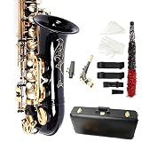 Ktaxon Alto Saxophone Drop E Brass Sax Full Kit for Student Beginner, Black