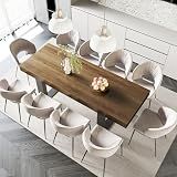 71-87 Inch Extendable Dining Room Table, Rustic Wooden Kitchen Table 6-10