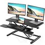 FITUEYES Height Adjustable Standing Desk 36” Wide Sit to Stand Converter