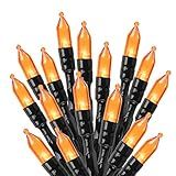 Orange LED Outdoor Halloween Lights, Halloween Decorations, 39 FT 100 LED Mini Lights with 8 Lighting Modes,Connectable String Light Plug in for Garden Patio Party Haunted House Ghost Holiday Decor