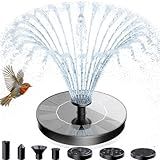 AMZtime Solar Fountain for Bird Bath, New Upgrade Mini Solar Fountain Pump, Free Standing Solar Powered Water Pump for Garden, Outdoor, Fish Tank, Pond and Pool