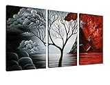 Wieco Art The Cloud Tree 3 Panels Modern Giclee Canvas Prints Artwork Abstract Seascape Paintings Reproduction Sea Beach Pictures Printed on Canvas Wall Art for Home Decorations Wall Decor