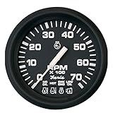 Faria Euro Black 4 Tachometer w/Systemcheck Indicator - 7,000 RPM (Gas - Johnson/Evinrude Outboard)