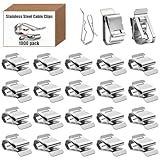 1000-PACK SUS304 Wire Cable Clips, S Wire Management Clips for (1) 12-Gauge USE-2 to (2) 10-Gauge PV-1000V Wires, Fits Solar Frame LED Lights on Roofs Fencing Trailer