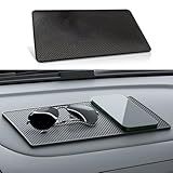 Car Dashboard Anti-Slip Mat, 10.6"×5.9" Universal Car Dash Sticky Rubber Mat, Multifunctional Non-Slip Adhesive Pad Auto Dash Gripping Mat for Cell Phones, Keys, Coins, Sunglasses (Grid)
