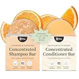 The Earthling Co. Shampoo & Conditioner Bar Set - Promote Hair Growth, Strengthen & Volumize All Types - Paraben & Sulfate Free Formula With Natural Ingredients for Dry Hair (Citrus Sun)