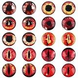 TOAOB 20pcs 30mm Red Large Dragon Eyes Glass Cabochons Eyes for Clay Doll Making Sculptures Props Craft DIY Findings Jewelry Making