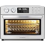 28QT Air Fryer Toaster Oven Combo, Large 12-in-1 Convection Countertop Oven with Next-Gen HeatWave Convection, 3-Layer Cooking, Rotisserie for Chicken, Fits 11" Pizza, All Accessories, Stainless Steel