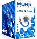 MONK CABLES | CAT6 Plenum Cable 1000ft | UTP, 23AWG, 550MHz | DSX-8000 Certified | Most Certified Cable of The Whole Market (Blue)