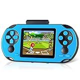 TaddToy 16 Bit Handheld Game for Kids Adults, 3.0'' Large Screen Preloaded 230 HD Classic Retro Video Games with USB Rechargeable Battery & 3 Game Cartridges for Birthday Gift for Kids 4-12 (Blue)