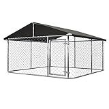 Petony Outdoor Dog Enclosure Heavy Duty Dog Kennel House Mesh Dog Big Cage Pet Kennel Steel Fence with Secure Lock (79”x 79”)