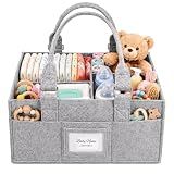 PaoveFor Baby Diaper Caddy Organizer, Collapsible Nursery Storage Basket