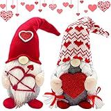Teeker Valentines Day Decor - Valentines Day Decorations - Red Valentine Couple Plush Gnomes Decorations for Home, Indoor, Office - Valentine Gifts for Her, Girls - Romantic Anniversary Vday Gift