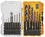 DEWALT Drill Bit Set, 3-Flats Shank,14-Piece, 135 Degree Split Point, for Plastic, Wood and Metal (DWA1184)