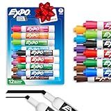 EXPO Dry Erase Markers, Low Odor Ink, Assorted Colors, Chisel Tip, 12 Count - Whiteboard, Calendar, Organization, Essential Supplies for Office, School, Classroom, Teachers