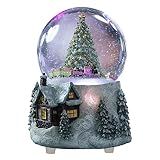 Juniland Automatic Revolving Train Snow Globe with Color Changing Light Effect - 4 Inches Plays O Christmas Tree and Train MG-7282