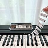 BEATBIT Piano Notes Guide for Beginner, Removable Piano Keyboard Note Labels for Learning, 88-Key Full Size, Made of Silicone, No Need Stickers, Reusable and Comes with Box (Classic Black)